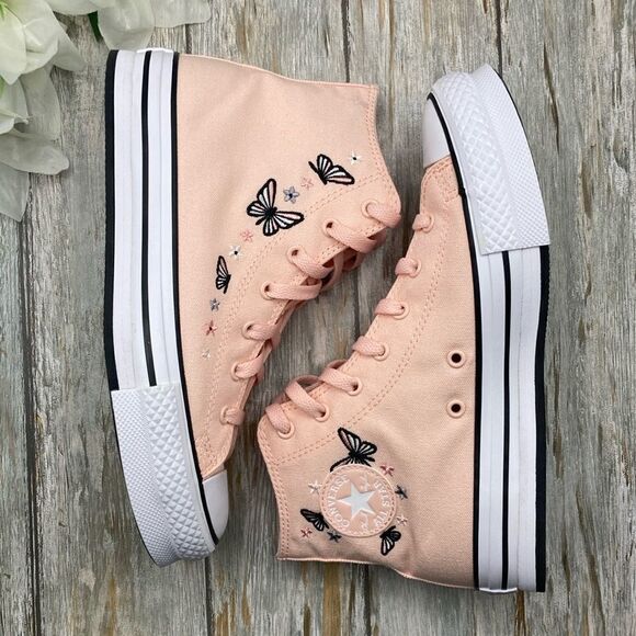 Women’s Converse Chuck Taylor All Star Butterflies Hightop Sneaker Shoes Size 8 - Picture 3 of 10